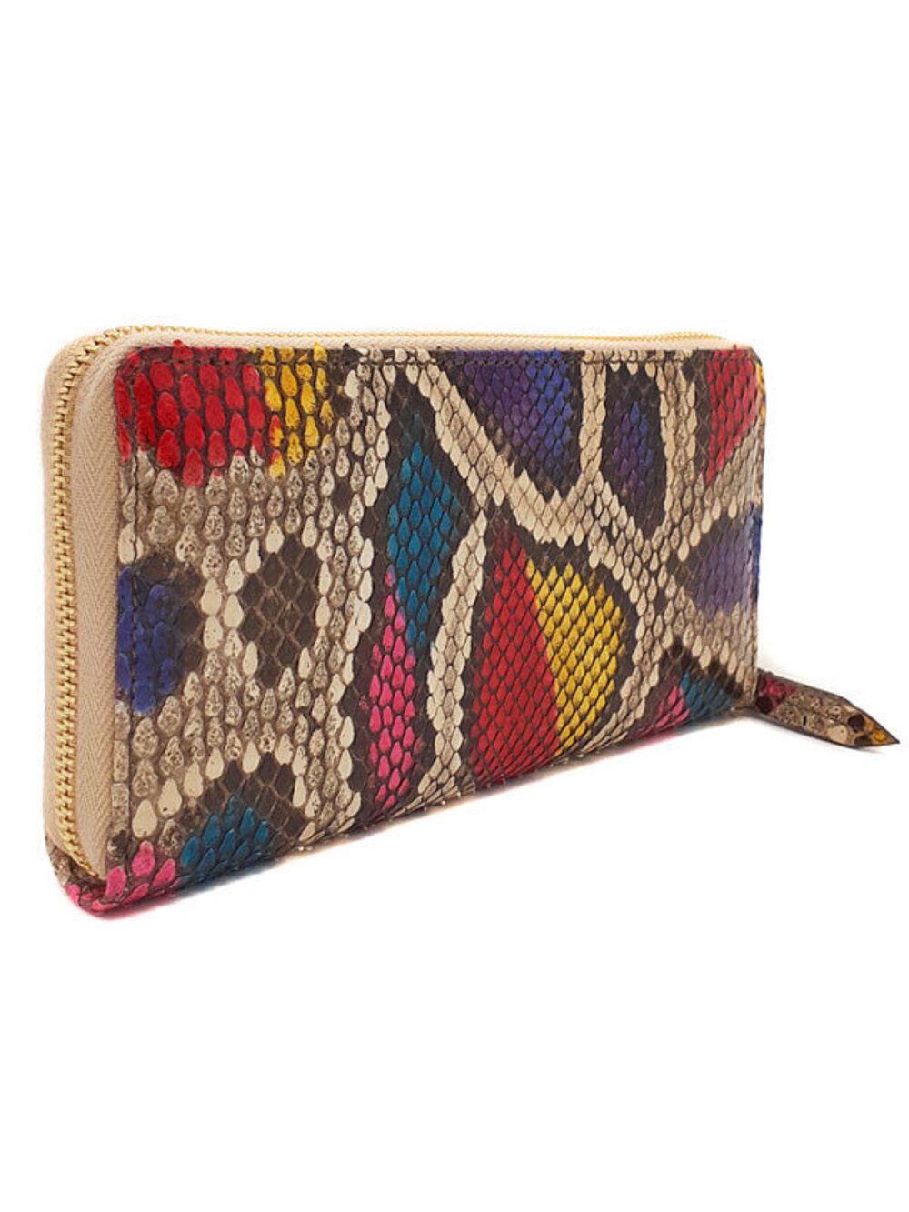Gucci GG Zip Around Zipper Wallet Round Python Long Double Black